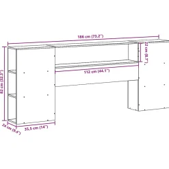 Vidaxl Tête de lit avec rangement cire marron 180cm bois massif de pin* Tête De Lit