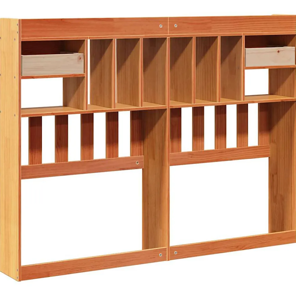 Tête de lit avec rangement cire marron 160cm bois massif de pin>Vidaxl New