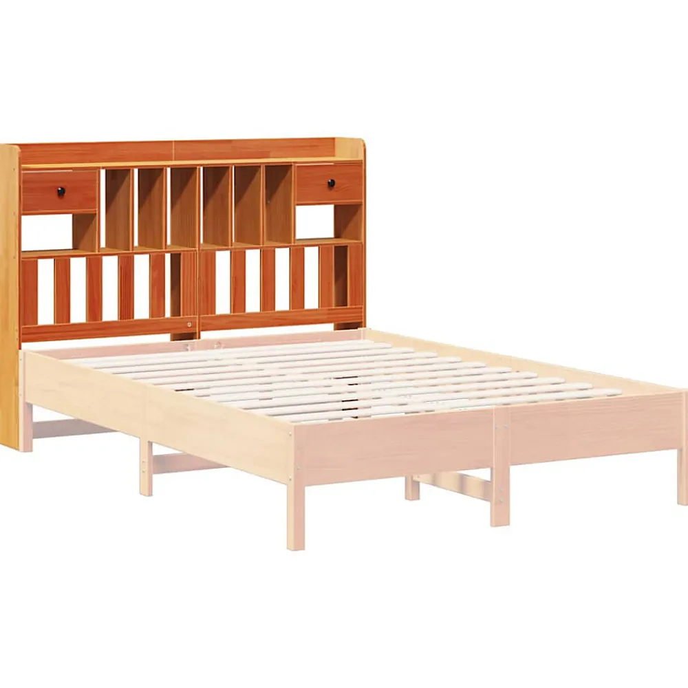 Tête de lit avec rangement cire marron 160cm bois massif de pin>Vidaxl New