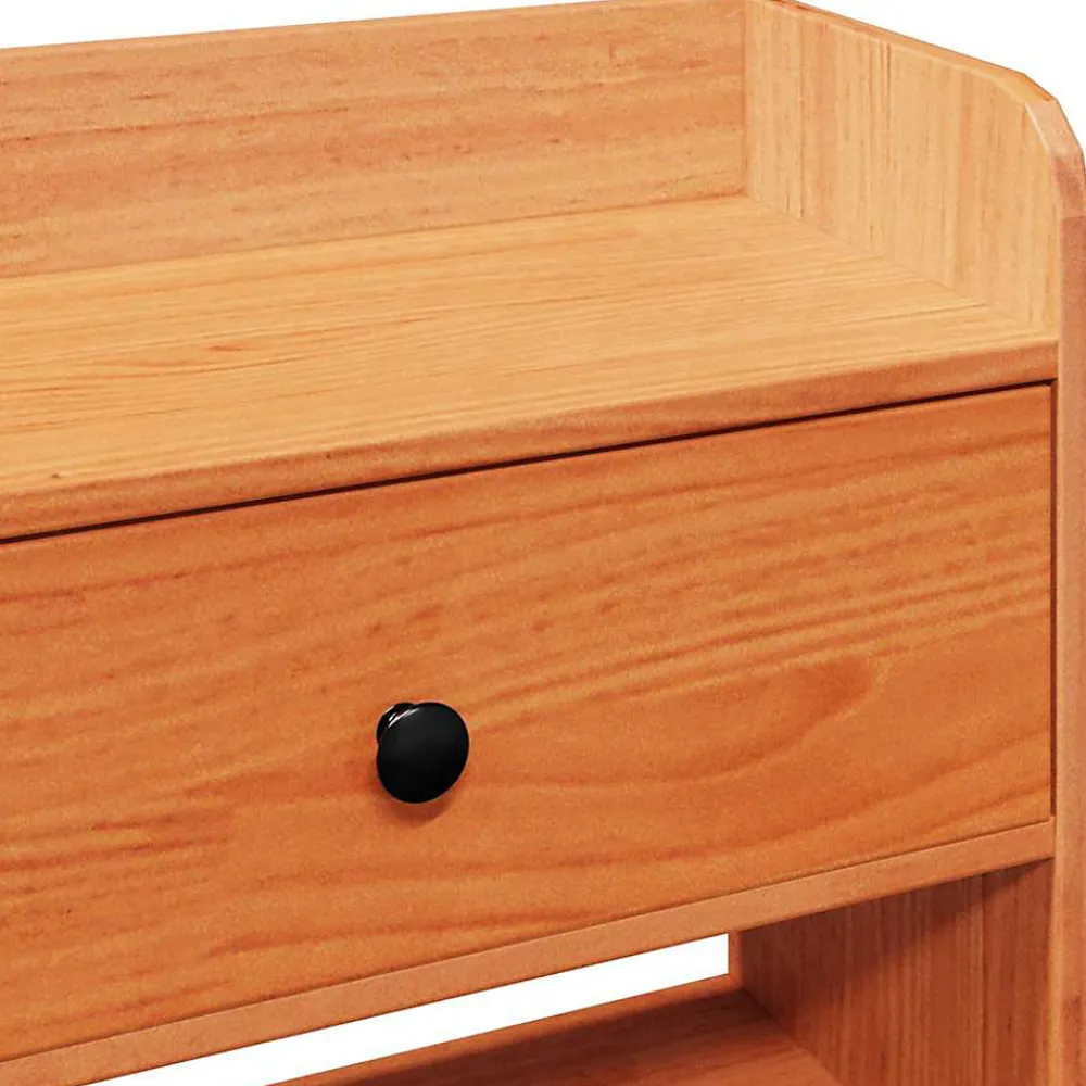 Tête de lit avec rangement cire marron 160cm bois massif de pin>Vidaxl New