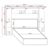 Azura Home Design Tête de lit avec rangement Armoire - pont de lit PANAMA 12/HG/W/1-1A blanc/blanc brillant 256x184x35cm* Tête De Lit