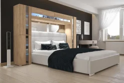 Tête de lit avec rangement Armoire - pont de lit PANAMA 14/M/S/5-1A chêne sonoma 256x184x35cm>Azura Home Design