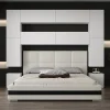 Tête de lit avec rangement Armoire - pont de lit PANAMA 4/M/W/3-1A blanc 256x223x35cm>Azura Home Design Discount