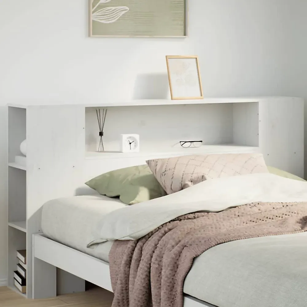 Vidaxl Tête de lit avec rangement blanc 160 cm bois massif de pin* Tête De Lit