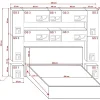 Azura Home Design Tête de lit avec rangement Armoire - pont de lit PANAMA 4/M/W/3-1C blanc 280x223x35cm* Tête De Lit