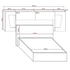 Azura Home Design Tête de lit avec rangement Armoire - pont de lit PANAMA 9/HG/W/1-1A blanc/blanc brillant 282x91x35cm* Tête De Lit