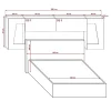 Azura Home Design Tête de lit avec rangement Armoire - pont de lit PANAMA 10HG/W/2-1B blanc/blanc brillant 266x91x35cm* Tête De Lit