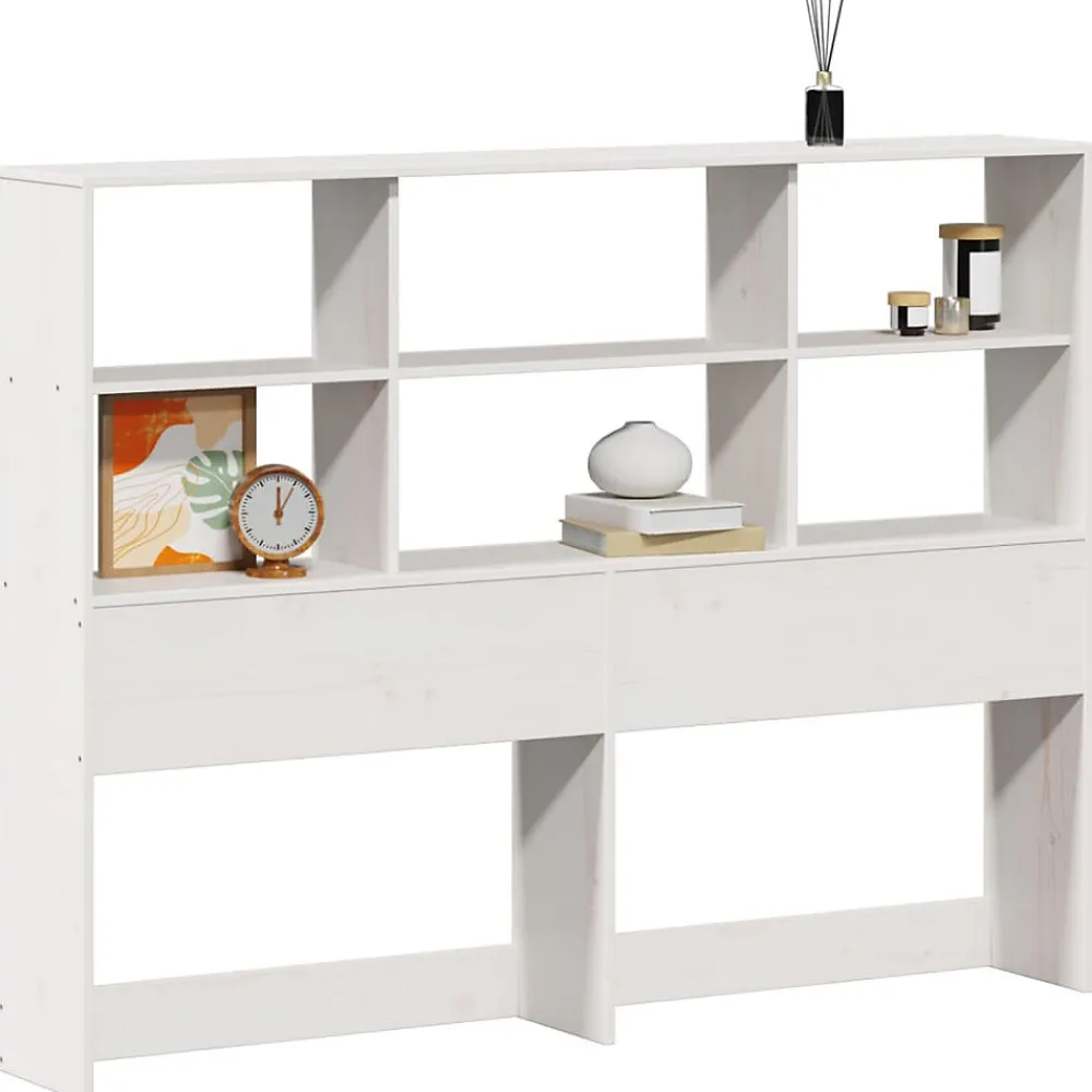 Tête de lit avec rangement blanc 140 cm bois massif de pin>Vidaxl New