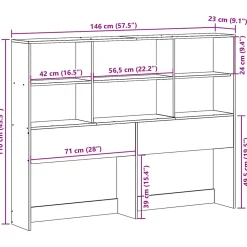 Tête de lit avec rangement blanc 140 cm bois massif de pin><noscript><img width=