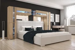 Azura Home Design Tête de lit avec rangement Armoire - pont de lit PANAMA 14/M/S/3-1C chêne sonoma 290x184x35cm* Tête De Lit
