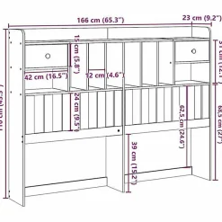 Tête de lit avec rangement 75 cm bois massif de pin><noscript><img width=