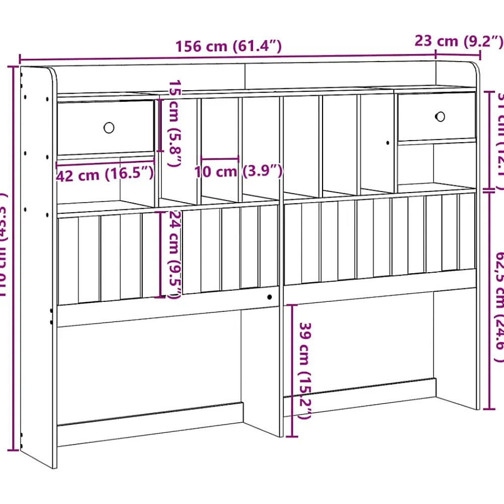 Vidaxl Tête de lit avec rangement blanc 150 cm bois massif de pin* Tête De Lit