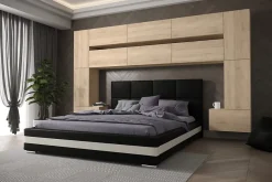 Azura Home Design Tête de lit avec rangement Armoire - pont de lit PANAMA 7/M/S/5-1A chêne sonoma 323x213x35cm* Tête De Lit