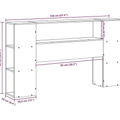 Tête de lit avec rangement cire marron 150cm bois massif de pin><noscript><img width=