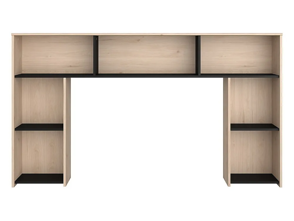 Tête de lit avec rangements 140 cm - Coloris : Naturel et noir - KINSELIA>Vente-unique New