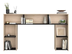 Tête de lit avec rangements 140 cm - Coloris : Naturel et noir - KINSELIA><noscript><img width=