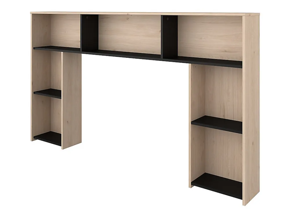 Tête de lit avec rangements 140 cm - Coloris : Naturel et noir - KINSELIA>Vente-unique New