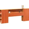 Tête de lit avec rangement cire marron 200cm bois massif de pin>Vidaxl