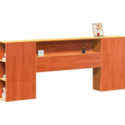 Tête de lit avec rangement cire marron 200cm bois massif de pin>Vidaxl