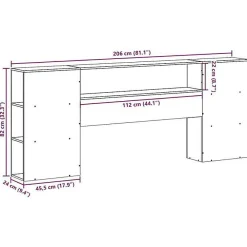 Tête de lit avec rangement cire marron 200cm bois massif de pin><noscript><img width=