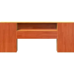 Tête de lit avec rangement cire marron 200cm bois massif de pin><noscript><img width=