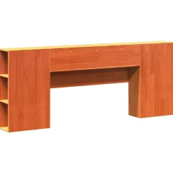 Tête de lit avec rangement cire marron 200cm bois massif de pin><noscript><img width=