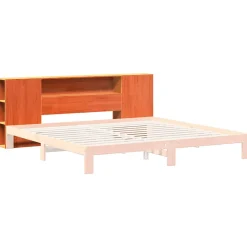 Tête de lit avec rangement cire marron 200cm bois massif de pin><noscript><img width=