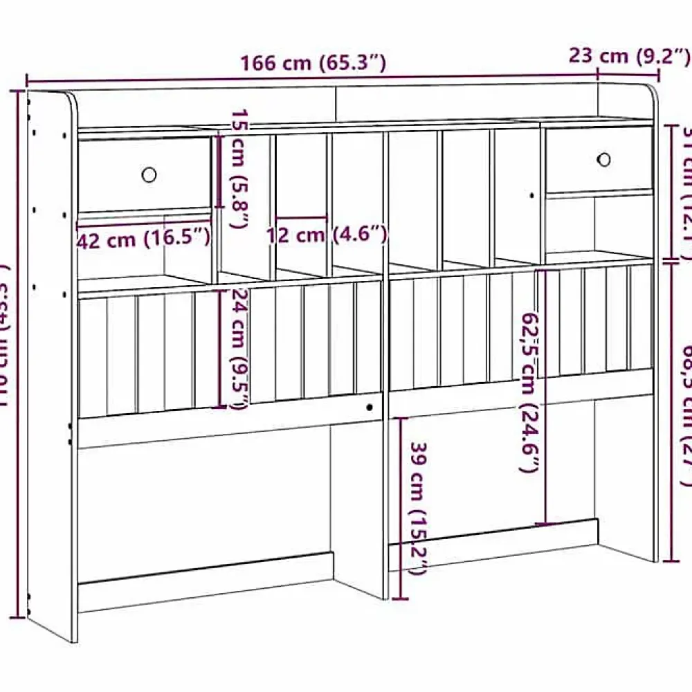 Vidaxl Tête de lit avec rangement 180 cm bois massif de pin* Tête De Lit