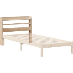 Tête de lit avec étagères 90 cm bois massif de pin><noscript><img width=