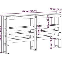 Tête de lit avec étagères 150 cm bois massif de pin><noscript><img width=