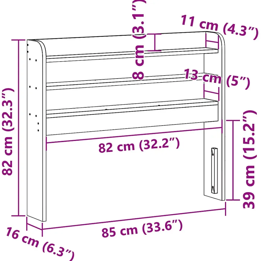 Vidaxl Tête de lit avec étagères blanc 75 cm bois massif de pin* Tête De Lit