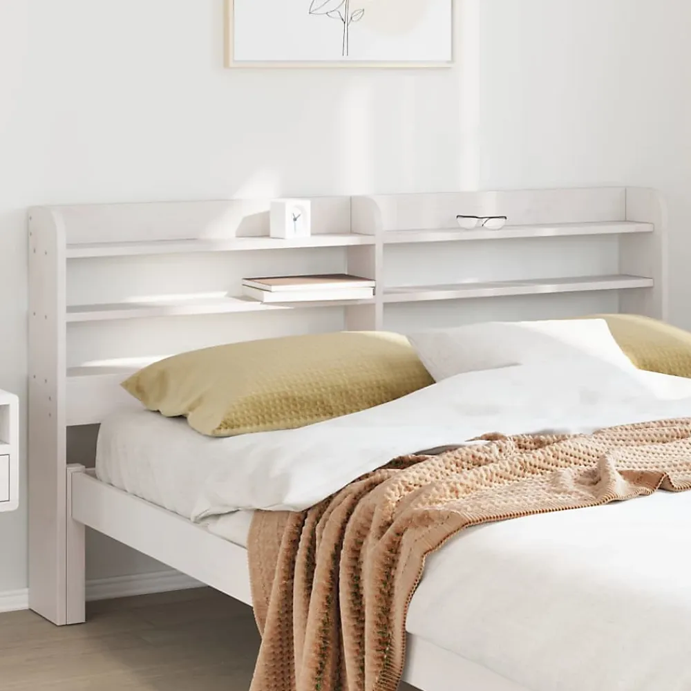 Vidaxl Tête de lit avec étagères blanc 140 cm bois massif de pin* Tête De Lit