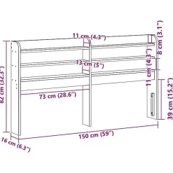 Vidaxl Tête de lit avec étagères blanc 140 cm bois massif de pin* Tête De Lit