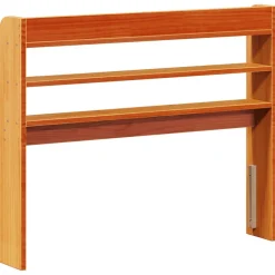 Tête de lit avec étagères marron cire 75 cm bois massif de pin><noscript><img width=