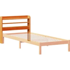 Tête de lit avec étagères marron cire 75 cm bois massif de pin><noscript><img width=