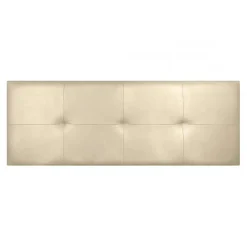 Tête de lit Cala en similicuir beige 90><noscript><img width=