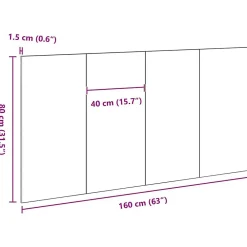Tête de lit Chêne noir 160 x 1,5 x 80,5 cm Bois d'ingénierie><noscript><img width=