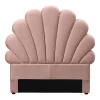 Tête de lit coquillage - 90 cm - Velours - Rose - MOANA>Vente-unique Online