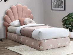 Tête de lit coquillage - 90 cm - Velours - Rose - MOANA><noscript><img width=