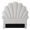 Tête de lit coquillage - 90 cm - Velours - Blanc - MOANA>Vente-unique New