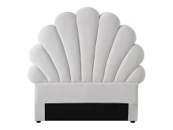 Tête de lit coquillage - 90 cm - Velours - Blanc - MOANA>Vente-unique New