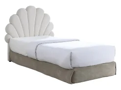 Tête de lit coquillage - 90 cm - Velours - Blanc - MOANA><noscript><img width=