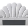 Tête de lit coquillage - 140 cm - Velours - Blanc - MOANA>Vente-unique Outlet