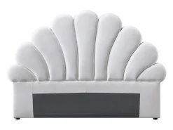 Tête de lit coquillage - 140 cm - Velours - Blanc - MOANA>Vente-unique Outlet