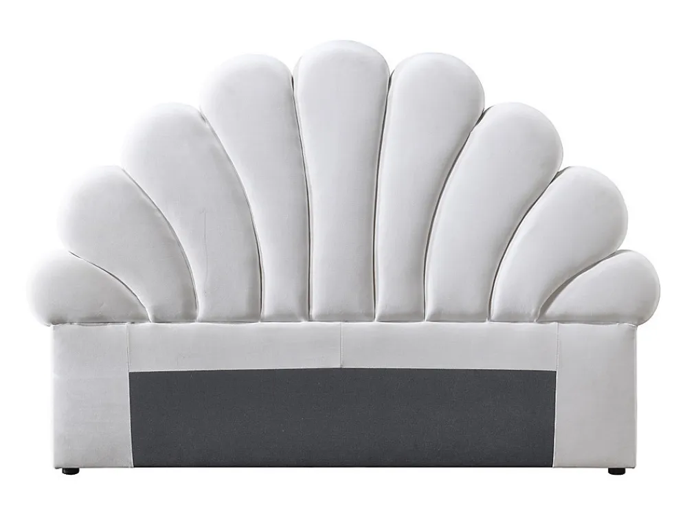 Tête de lit coquillage - 140 cm - Velours - Blanc - MOANA>Vente-unique Outlet