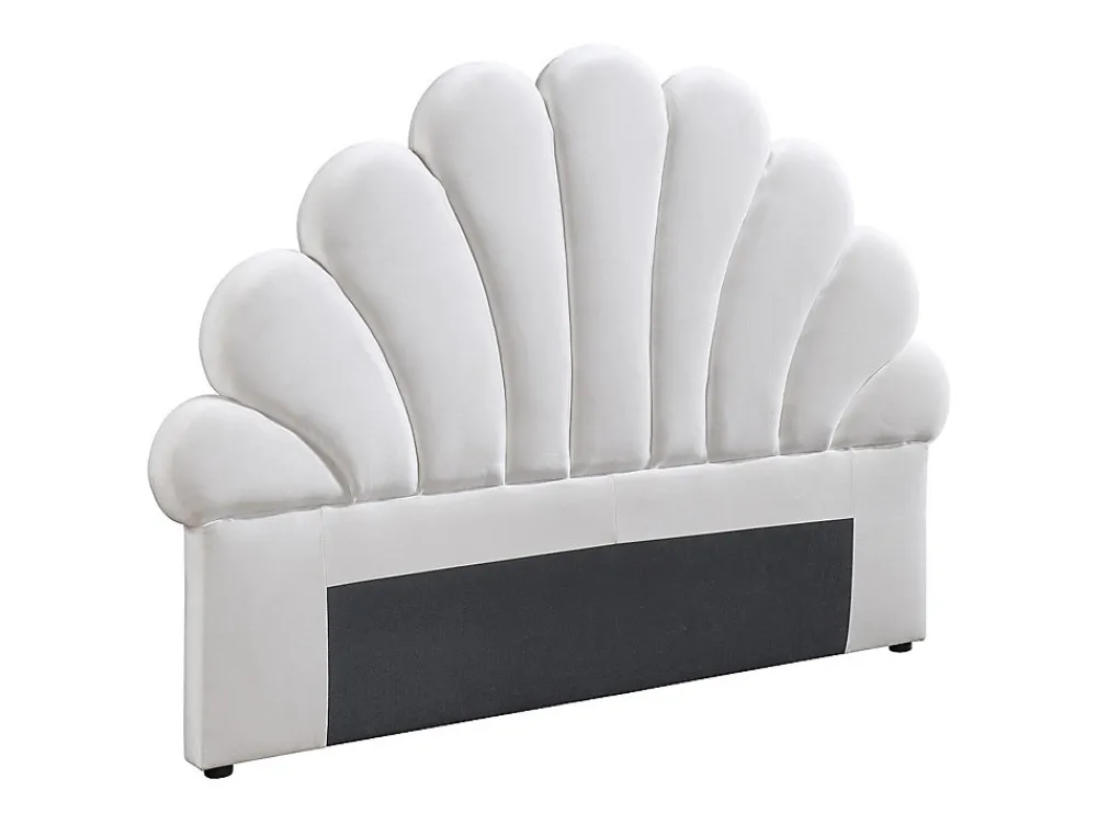 Tête de lit coquillage - 140 cm - Velours - Blanc - MOANA>Vente-unique Outlet