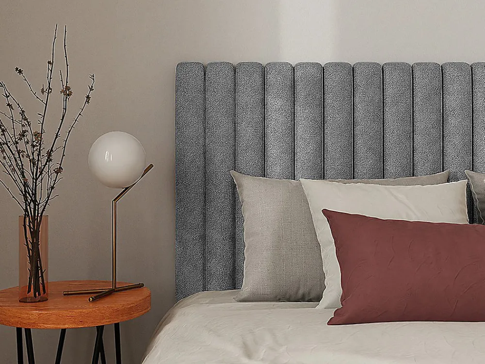 Tête de lit coutures verticales - 170 cm - Tissu - Gris- SARAH>Vente-unique Sale