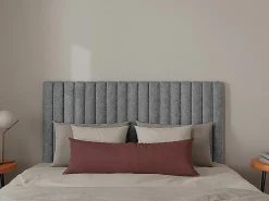 Tête de lit coutures verticales - 170 cm - Tissu - Gris- SARAH><noscript><img width=