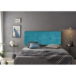 Eccox Tête de lit Dalia en tissu Nid Turquoise 160* Tête De Lit