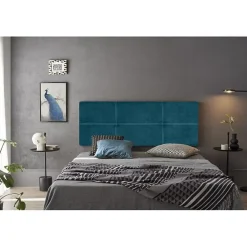 Eccox Tête de lit Dalia en tissu Nid Bleu 220* Tête De Lit